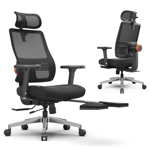 Newtral MAGICH-PRO Sedia Ufficio Ergonomica con Poggiapiedi, Sedia Scrivania Poltrona Bracciolo Poggiatesta Regolabile, Ergonomic Office Chair Oscillazione 96-136° (MAGICH-PRO, Nero)
