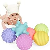 Baby Sensory Balls, Silikon Massage Soft Ball, Baby Texturierte Multi Ball Bunte Kind Touch Hand Ball Spielzeug Baby Sensorische Bälle Silikon Massage Roller Set Säuglingsspielzeug Sensory 6 STÜCKE