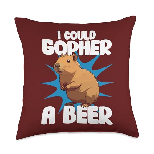 I Could Gopher a Beer, Gopher Lover, MN Sayings, Minnesota Throw Pillow