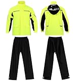 GLEAVI Motorrad-regenanzug für Herren Wasserdichtes Set mit Jacke und Hose Sowie Schuhüberzügen für Schlechtes Wetter und Nachtfahrten