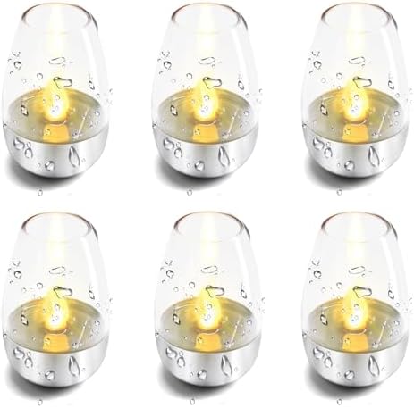 LiveGo Lot de 6 bougies d'extérieur étanches à LED sans flamme va...