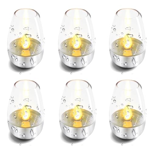 LiveGo Confezione da 6 candele a LED per esterni, impermeabili, senza fiamma, tremolanti, per esterni, giardino, campeggio, feste, matrimoni (giallo caldo)