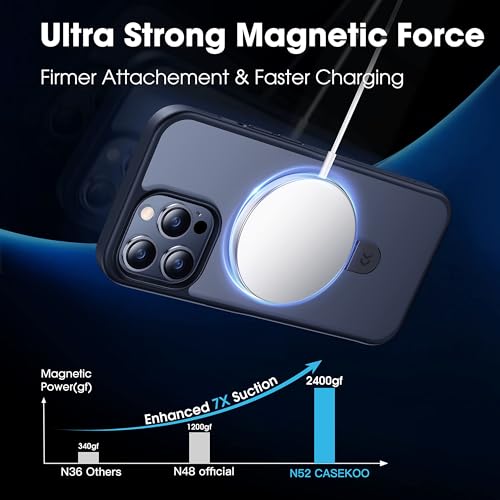 Image of CASEKOO for iPhone 14 Pro Case with Magnetic Invisible Stand, Slim, Black | [Military Drop Protection] [Compatible with MagSafe] Shockproof Slim Matte Translucent Case for iPhone 14 Pro, 6.1 Inch