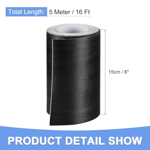 Image of Wood Grain Repair Tape - 1 Pack Self Adhesive Wood Tape Fits for Tables Doors Floor Furniture Renovation - PVC Durable Multi-Use Adhesive Patch - (6-inch x 16-ft Black)
