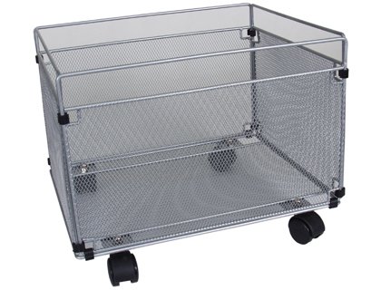 Carrito para Carpetas Colgante, Rejilla Plata con Ruedas metalico -380x325x300 Folio prolongado.