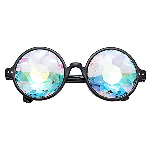Lelinta Kaleidoscope Goggles Glasses with Crystal Lens Halloween Costume Accessories for Men Women Cosplay Party