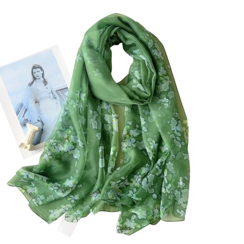 Image of Scarf Stole for Women - 185 x 135 cm Chiffon Scarf with Floral Print | Lightweight Scarf, Soft Stole for Women | Satin Feel Neck Scarf | Women Accessory