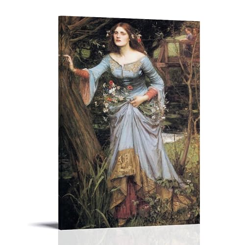 Toile imprimee Ophelia John William Waterhouse deco murale 30x45cm