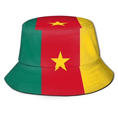 NLWQEKV Chapeau Drapeau camerounais Chapeau Seau Chapeau de pêcheur Casquette d'été