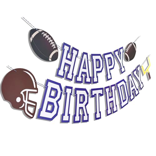 Football Happy Birthday Banner Football Party Decorations Happy Birthday Bunting Sign for Sport Theme Decoration