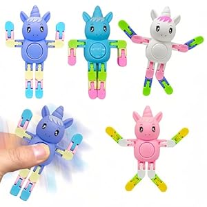 4 Pack Unicorn Transformable Fidget Spinners Fidget Toys for Kids Boys Girls Christmas Stocking Stuffers Gifts