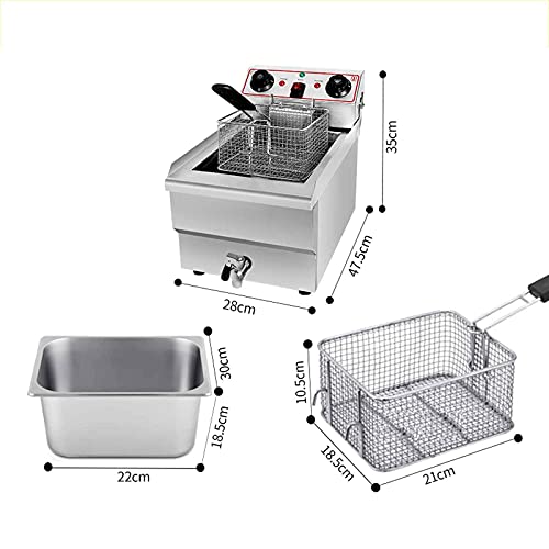 TreeSouth Edelstahl-fritteuse Handelsfritteuse 50~200°c Poröser Wärmeableitender Vernickelter Frittierkorb Verschiedene… – Bild 3
