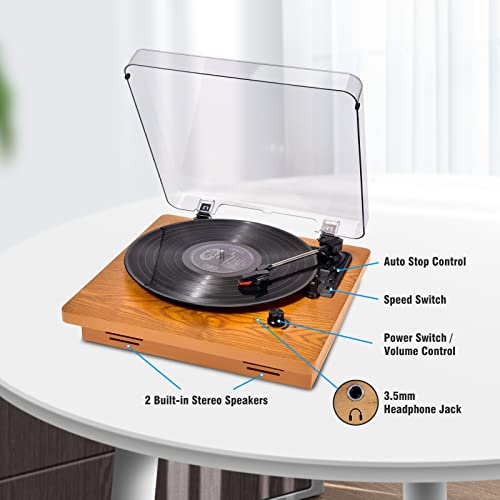 VQSLY Platine Vinyle Bluetooth, Lecteur Vinyles avec AUX RCA 3.5mm écouteur Jack Haut-Parleur Stéréo Intégré Housse de… - Les Beatles, Paul McCartney, John Lennon, RIngo Starr, George Harrison VQSLY Platine Vinyle Bluetooth, Lecteur Vinyles avec AUX RCA 3.5mm écouteur Jack Haut-Parleur Stéréo Intégré Housse de… – Image 4