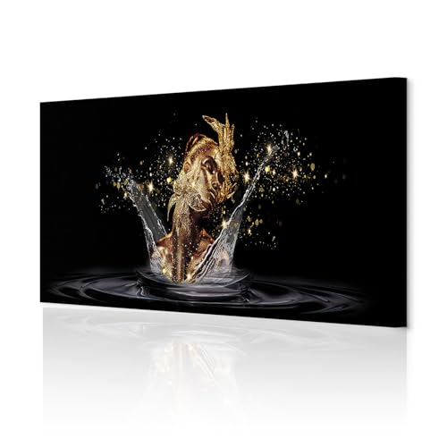 decomonkey - Tableau Acoustique Personnages 135x45 1 Pièce - Impression sur Toile Décoration Maison Isolation Peinture Image Phonique Déco Bureau Abstraction les femmes modernes font face à l'eau