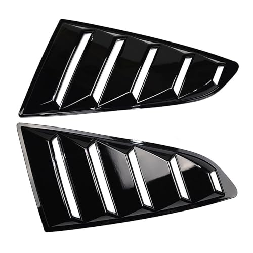 Alerón Trasero De Techo para Ford para Mustang 2015-2021 Rejillas De Ventilación para Ventanas Traseras Laterales Alerón De Ventana Cubierta Divisora Moldura Alerón Trasero(Gloss Black)