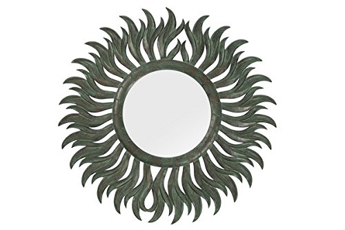 Miroir soleil vert cuivre grand format décoration murale vintage maison