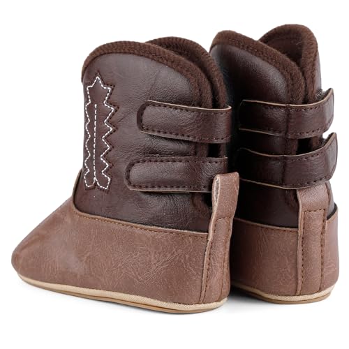 Mk Matt Keely Leather Western Boots Cowboy Bootie Soft Sole Non-Slip Crib Shoes For Baby Infant Toddler Girls Boys Newborn thumb #4