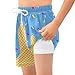 KOCOART Blue Ice Cream Boys Swim Shorts with Compression Liner Swim Trunks Boys Size 12-13 Beach Board Shorts Stretch Swimming Trunks