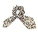 4 Pcs Leopard Rabbit Ear Silk Satin Scrunchie Bow Hair Ring Strong Elastic Ponytail Woman Exquisite Fashion Hair Accessory