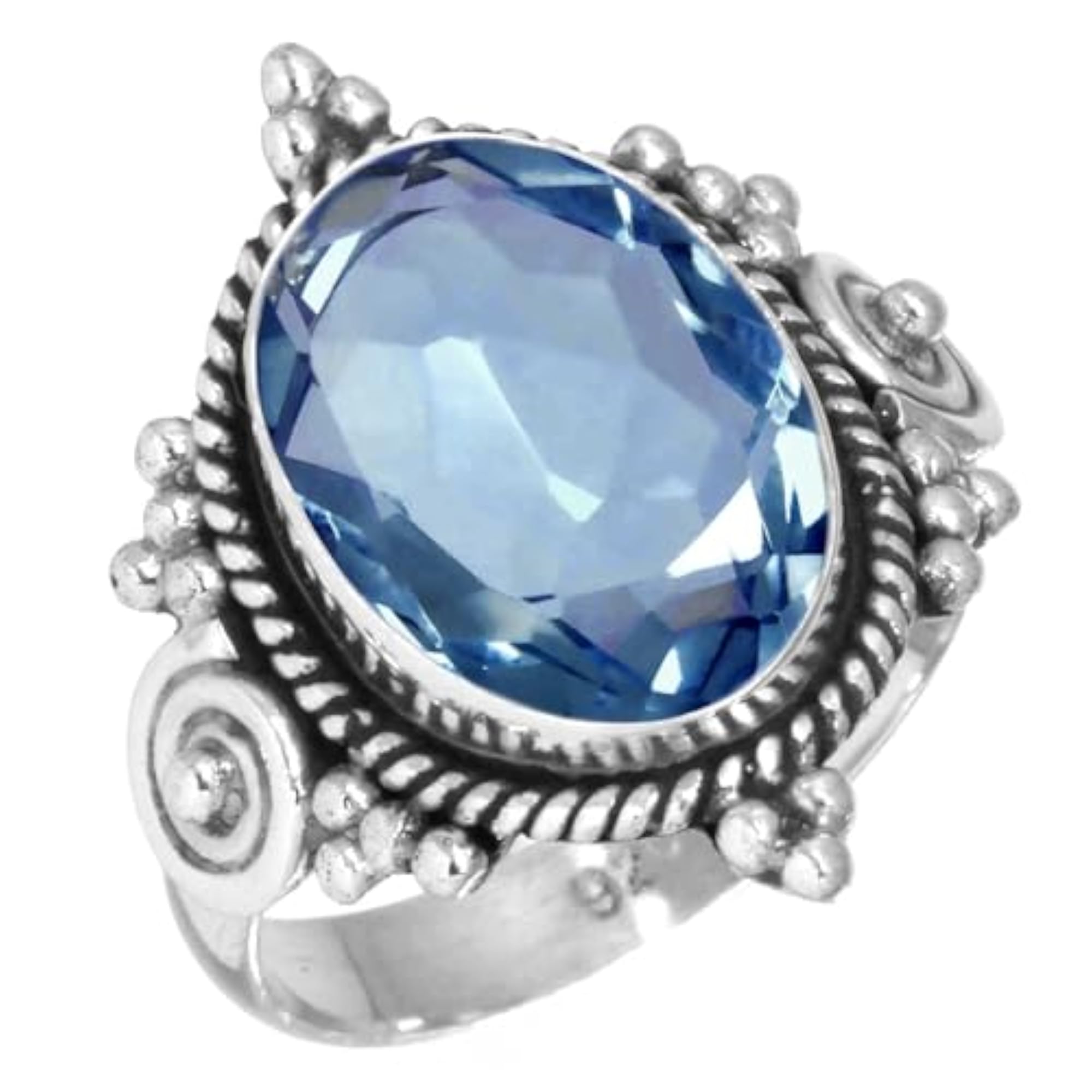 Women's Handmade 925 Sterling Silver Oval Pearl & Amethyst Gemstone Ring