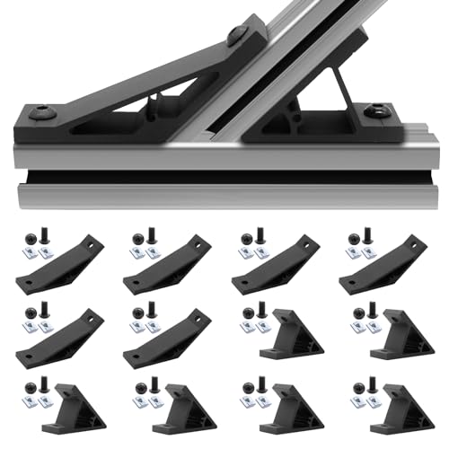 Image of 12pcs 4040 45 /135 Degree Angle Corner Bracket 4040 Extrusion Hardware T-Slot V-Slot Accessories with Screws and Nuts for 4040 Aluminum Extrusion Connector 3D Printer Accessories Black