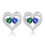 Iefil Mothers Day Gifts for Wife - Anniversary Women Gifts, Birthstone Earrings, Emerald Sapphire Earrings, May September Jewelry