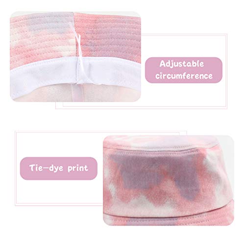 Domary Chapéu de pescador estampado masculino e feminino com estampa tie-dye Chapéu balde ajustável