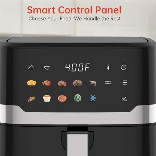 Image of VUSIGN Air Fryer 6.8QT, 10-in-1 Functions Airfryer with Visible Window, 400F Fast Heating & Adjustable Bottom Heater for Crispier Results, Nonstick & Dishwasher-Safe Basket, 1700W, Black