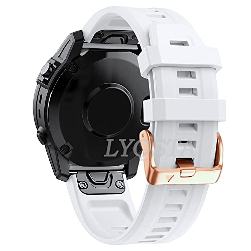 Correa de silicona de 20 mm para Garmin Fenix 7S y 6S con hebilla oro rosa