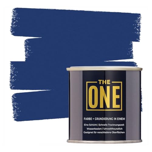 THE ONE All-In-One Farbe & Grundierung - Blau, 250 ml | Formel für mehrere Oberflächen mit 1 Anstrich | Einfache Innen- und Außendekoration für Wände, Böden und Möbel in Haus und Garten