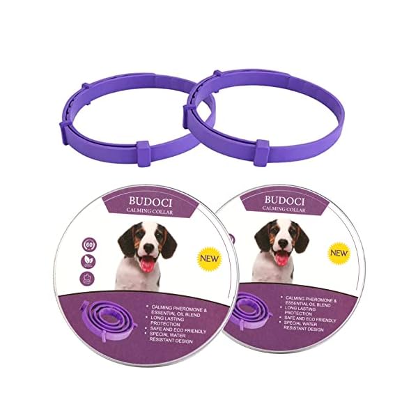 BUDOCI Calming Collar for Dogs Reduce Anxiety and Stress 60 Days Effective Pheromones Dog Collar 24Inch Waterproof Calming Collar(2 Pack) BUDOCI Calming Collar for Dogs Reduce Anxiety and Stress 60 Days Effective Pheromones Dog Collar 24Inch Waterproof Calming Collar(2 Pack)