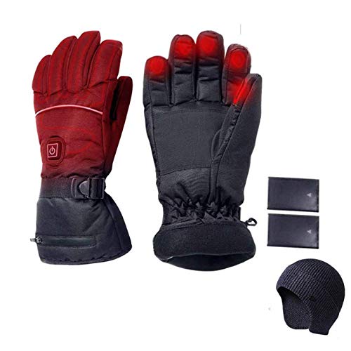 Guantes eléctricos con calefacción,hombres Mujeres Guantes con batería de iones de litio recargables resistentes al agua con ajuste de temperatura,para esquiar,caminar,escalar,conducir en climas fríos