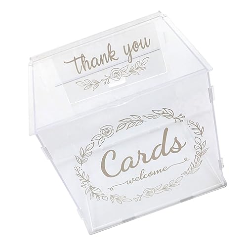 OFFSCH Acrylic Wedding Card Box with Lock DIY Transparent Money Storage for Wedding Supplies for Collecting Greetings present Cards and Notes at Your Special Event