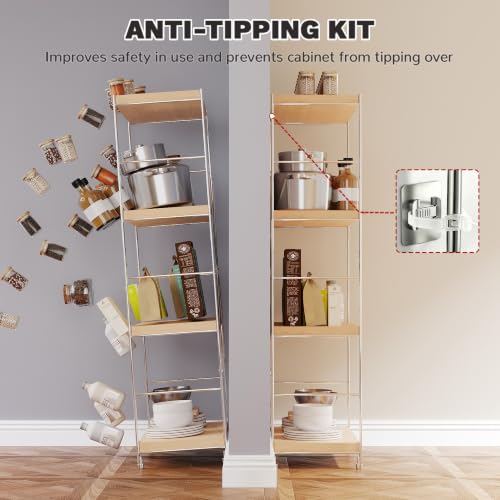 Image of 4-Tier Industrial Bookshelf, Wood and Metal Shelf Unit, Storage Bookcase