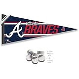 WinCraft Atlanta Braves Pennant Banner and Wall Tack Pads