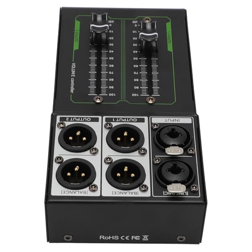 Controlador de Volumen Estéreo Pasivo, Control de Audio HiFi Profesional con Fader de 70 mm y Construcción Metálica Plug and Play para Estudio y Audio Doméstico miniatura 3