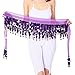 Women's Adjustable Sequin Tassel Waist Belt Skirt with Gold Coins for Belly Dancing Hip Scarf Performance