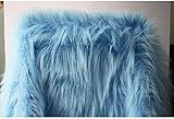 ADSWIN Tela de piel sintética de pelo largo azul cielo azul cielo para coser edredón artesanía gnomos artesanía para el cabello, accesorios, disfraces, decoración (tamaño: 200 x 150 cm, color: azul)