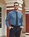 COOFANDY Men's Long Sleeve Dress Shirt Regular Fit Formal Business Solid Shirts Button Up Shirt Steel Blue XL