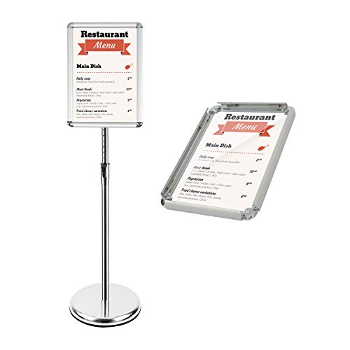 Preisvergleich Produktbild Mutualsign Infoständer A3 Aluminium Plakatständer Höhenverstellbar Posterständer Informationsständer Präsentationsständer Werbeständer. (Silber)