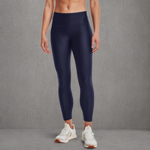 Image of Under Armour Womens HeatGear Armour High Waisted No Slip Ankle Leggings , Midnight Navy (410) /White , 3X