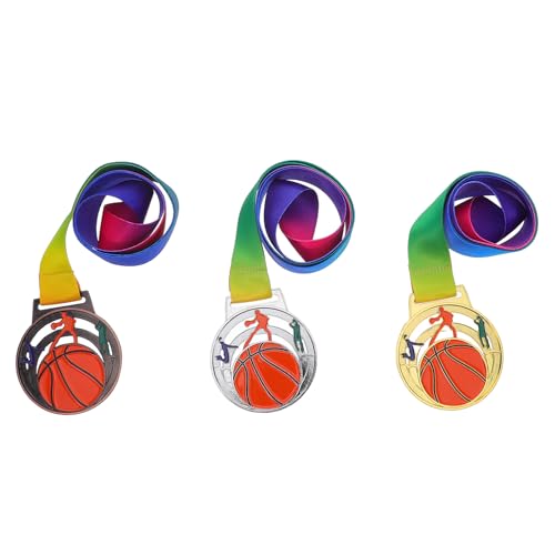 Medallas de baloncesto ifundom de metal set de 3 piezas oro plata bronce para escuelas