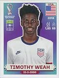 2022 Panini Stickers: Road to FIFA World Cup Qatar 2022#USA20 Timothy Weah USA Soccer Card