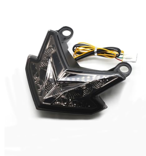 Image of MZS Motorcycle Tail Light LED Integrated for Z125 17-24, ZX6R Z800 13-18 | Rear Turn Signal Blinker Running Taillight, Stop Brake Light, Waterproof Dustproof Smoke Lens, Amber Red Dual Color Lamp