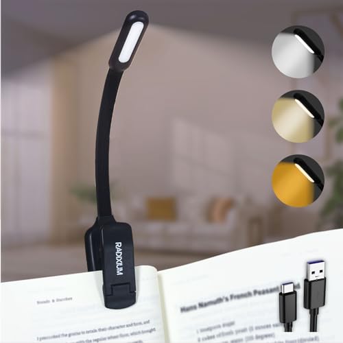 somisgarden Rechargeable Book Light - 9LED Vertical Reading Light w/ 9 Color Temp, Stepless Dimming, 50H Battery, USB-C, Clip & Magnet - Gift for Book Lovers - image 1