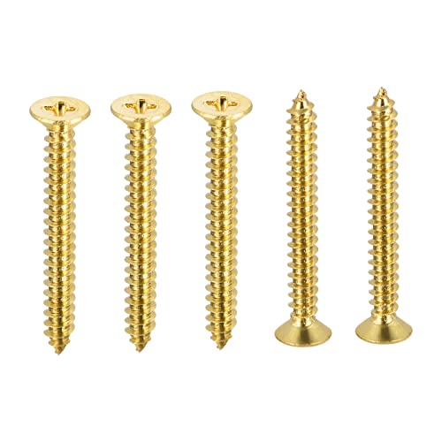 DTGN M4x35mm(DxL) 真鍮製プラス木ねじ 5個 木工芸品 家具用 皿タッピンねじ ブラストーン