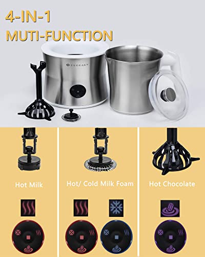 Huogary Milk Frother Electric, 4-In-1 Detachable Milk Steamer Stainless Steel, Automatic Hot/Cold Foam And Hot Chocolate Maker With Dishwasher Safe, 120V #TOP3