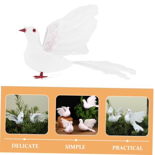 Miniatura 8 de Malugogo 4 Piezas De Paloma De Espuma De Simulación Para Boda, Arreglo De Pájaros, Plumas Blancas, Paloma De Ala Extendida, Decoración Realista, Diseño Realista Para Accesorios De Fiesta