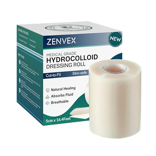 Image of Medical Grade Hydrocolloid Dressing Roll,Promoting natural healing, Cut-to-Fit, Water-Resistant, Breathable, Absorbs Fluid, 5cm x 16.4 Feet