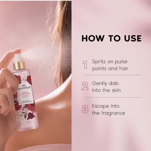 Image of Nykaa Wanderlust English Country Rose Travel-size Perfume Hair & Body Mist 100ml | Long-Lasting Floral Fragrance | Rose & Fresh Lily | Lightweight, Non-Sticky